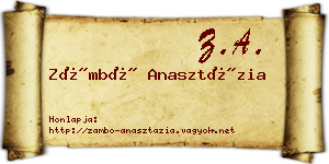 Zámbó Anasztázia névjegykártya